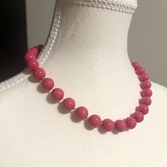 Pink Beads 17 inch Choker Necklace - Picture 2 of 4